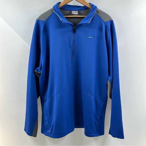 Nike Other - NikeFit Cobalt Blue & Grey Quarter Zip Pullover – Size XL